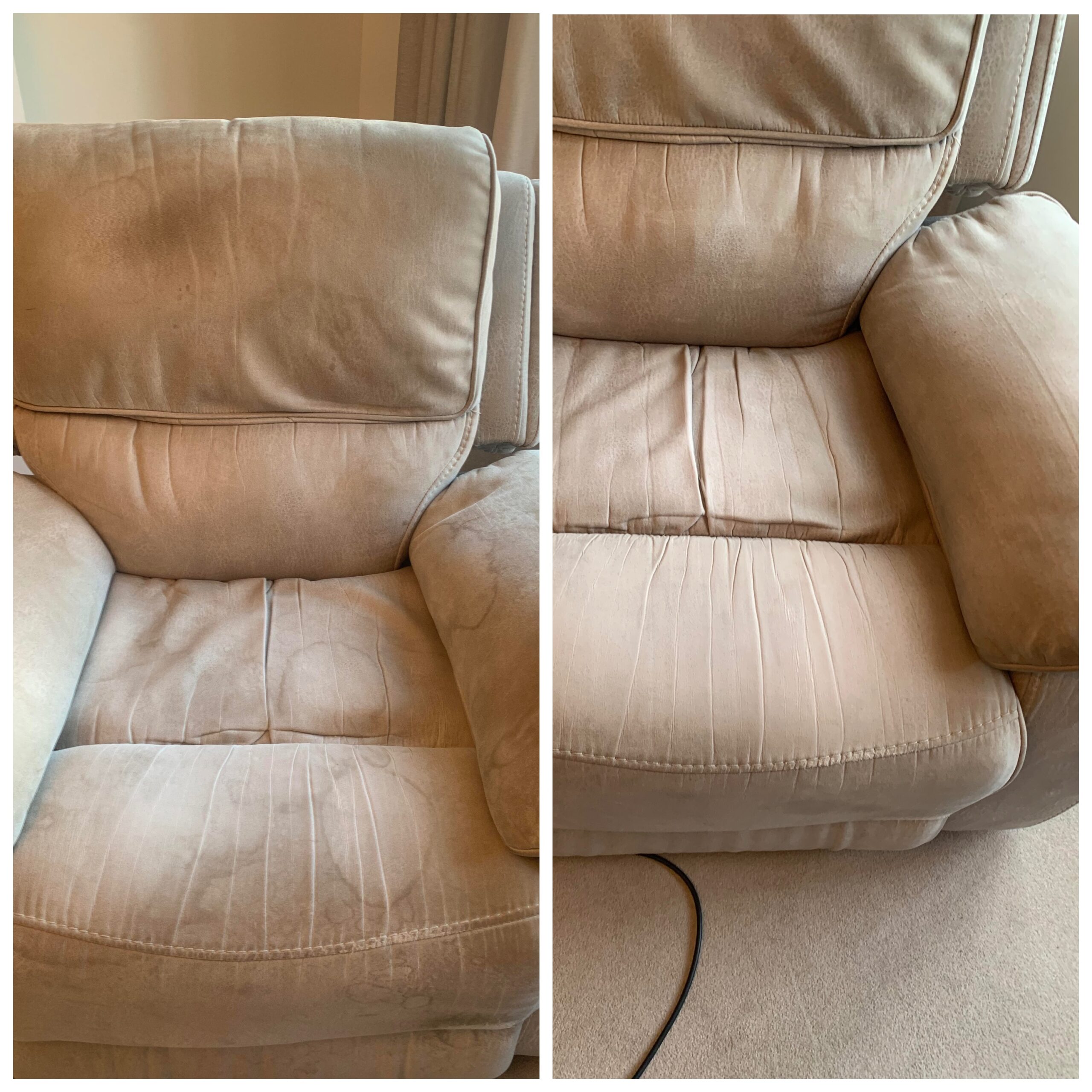 Carpet and upholstery cleaning results from Elite Upholstery Care