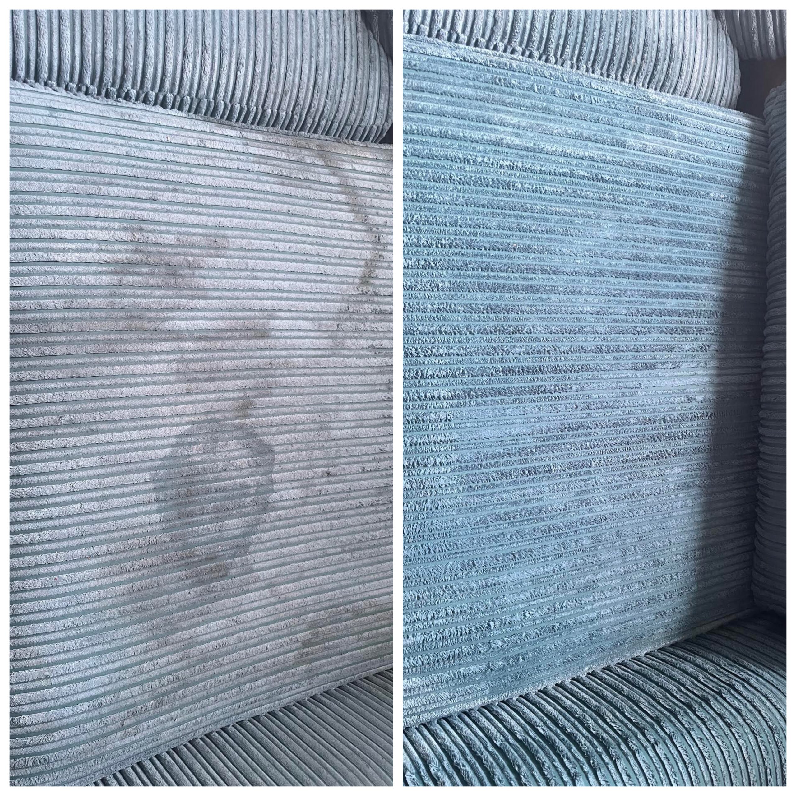Upholstery cleaning before and after result